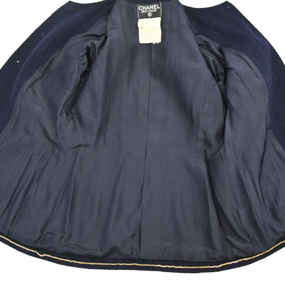 Chanel 1991 Setup Suit Jacket Skirt Navy #42