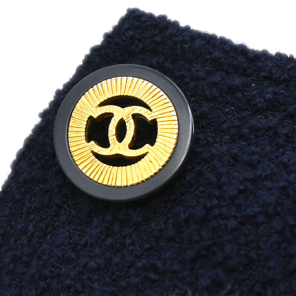 Chanel 1991 Setup Suit Jacket Skirt Navy #42