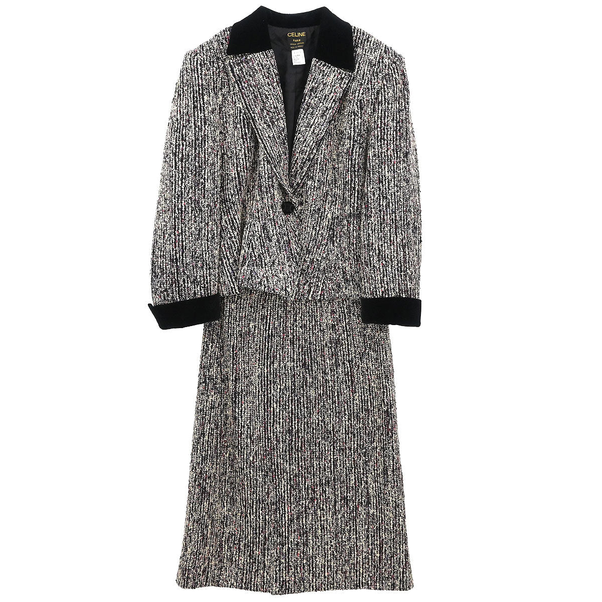 Celine Setup Suit Jacket Skirt Black #44