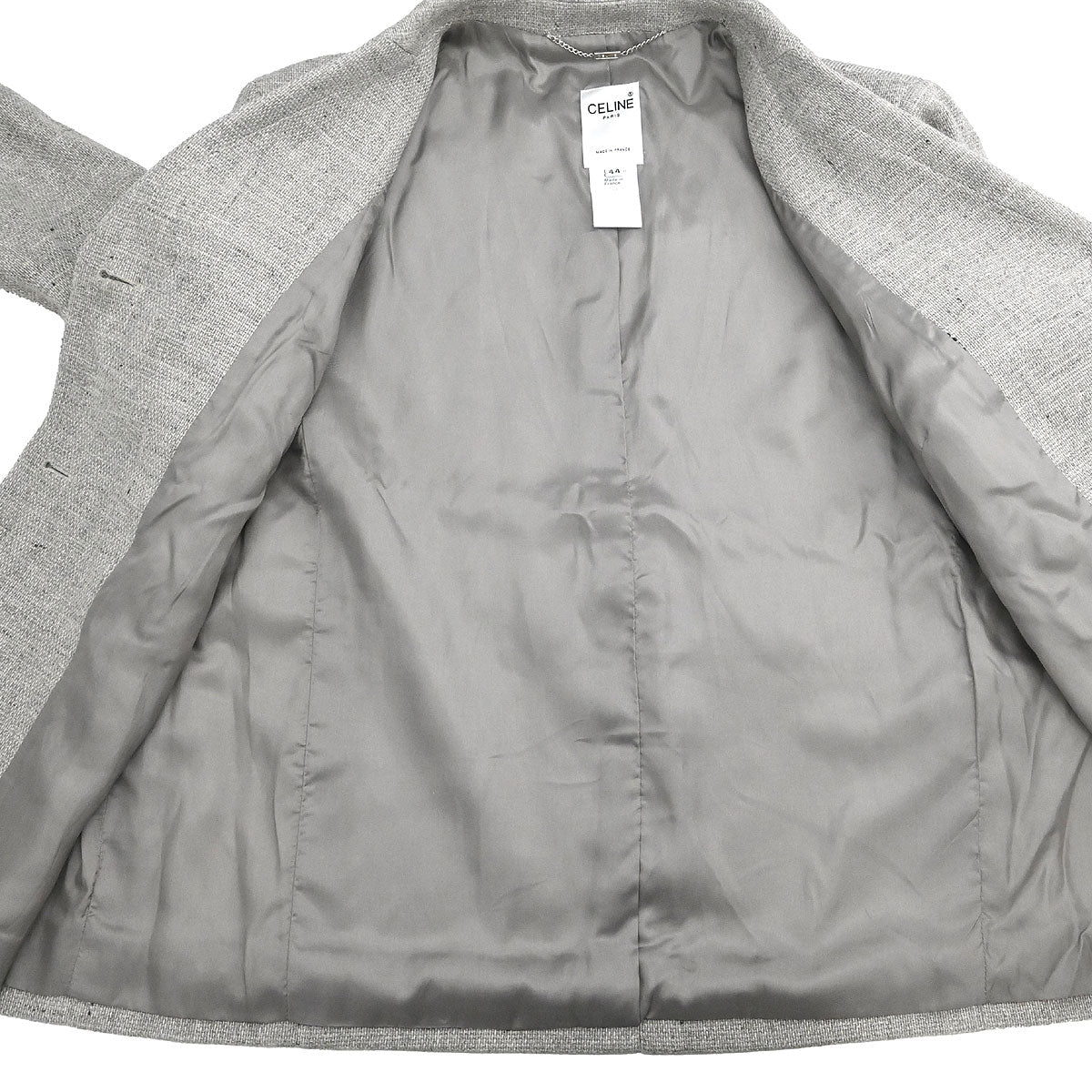 Celine Setup Suit Jacket Skirt Gray #44