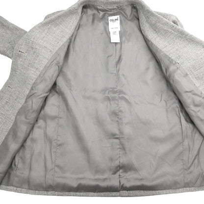 Celine Setup Suit Jacket Skirt Gray #44