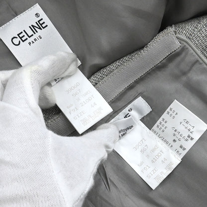 Celine Setup Suit Jacket Skirt Gray #44