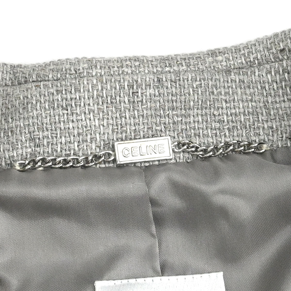 Celine Setup Suit Jacket Skirt Gray #44