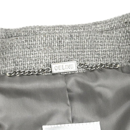 Celine Setup Suit Jacket Skirt Gray #44