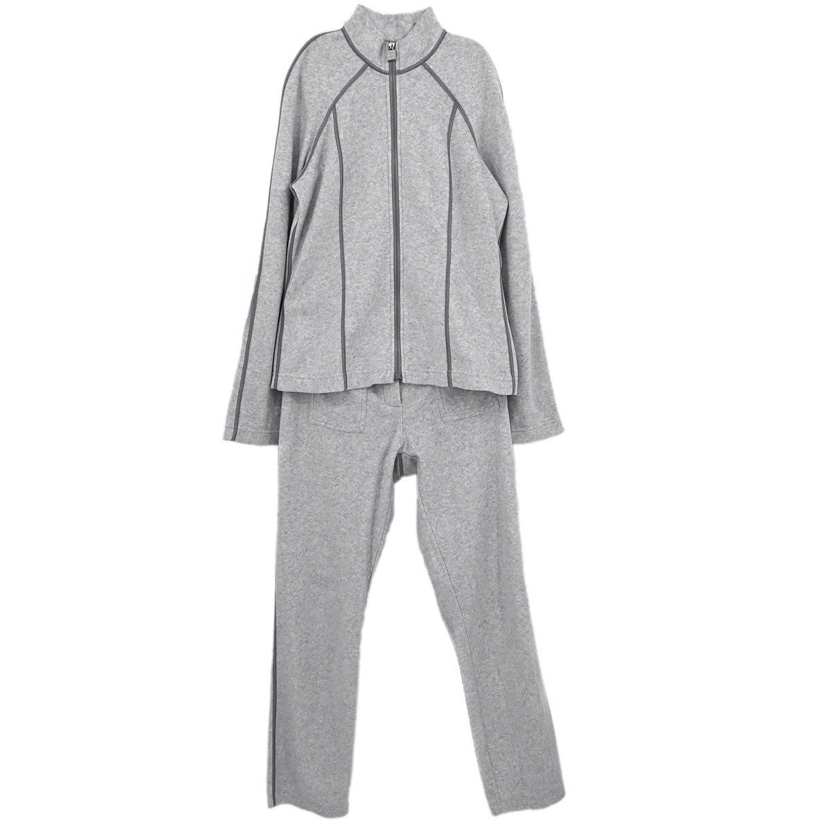Chanel Sport Line Setup Jacket Pants Light Gray #40 #38