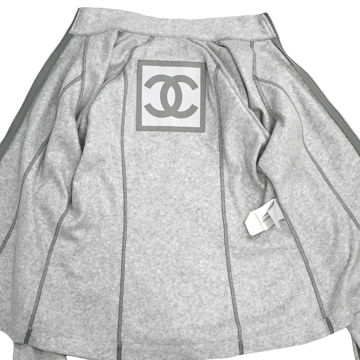 Chanel Sport Line Setup Jacket Pants Light Gray #40 #38