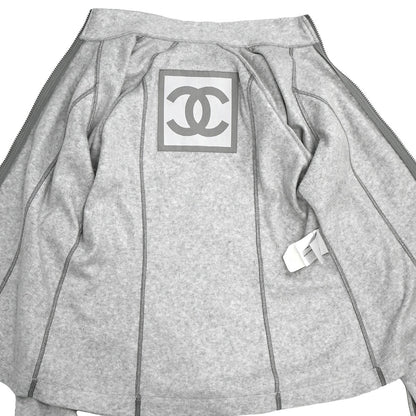 Chanel Sport Line Setup Jacket Pants Light Gray #40 #38