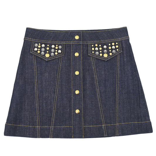 Louis Vuitton 2017 Denim Skirt Indigo #38