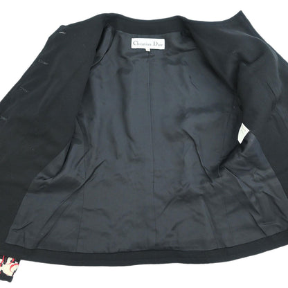 Christian Dior Collarless Single Breasted Jacket White #40–42