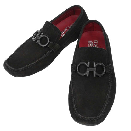 Salvatore Ferragamo * Gancini Pumps Black Suede Shoes 00 #6 1/2 EE