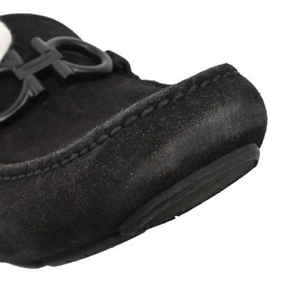 Salvatore Ferragamo * Gancini Pumps Black Suede Shoes 00 #6 1/2 EE