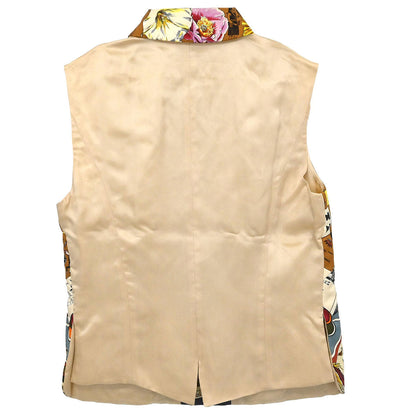 Hermes Zip-up Sleeveless Bomber Jacket Vest Brown #38