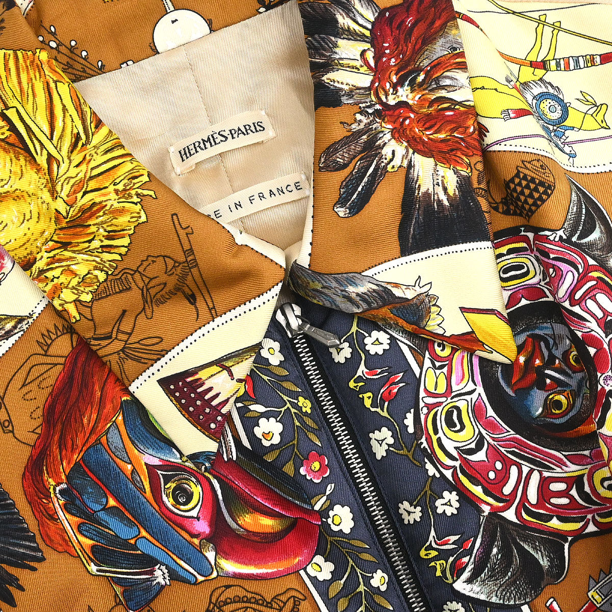 Hermes Zip-up Sleeveless Bomber Jacket Vest Brown #38