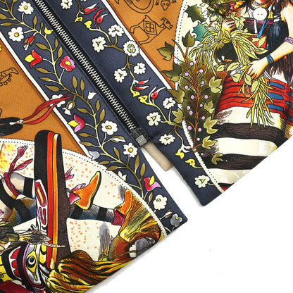 Hermes Zip-up Sleeveless Bomber Jacket Vest Brown #38