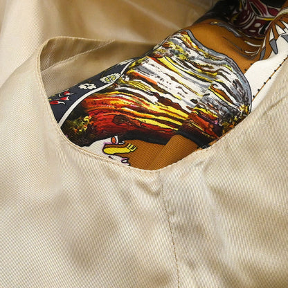 Hermes Zip-up Sleeveless Bomber Jacket Vest Brown #38