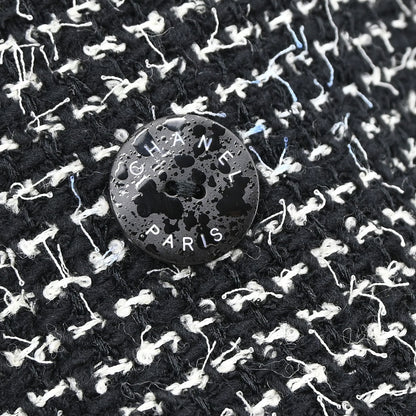 Chanel 2003 Double Breasted Tweed Jacket Black #46