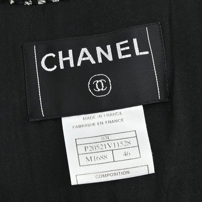 Chanel 2003 Double Breasted Tweed Jacket Black #46