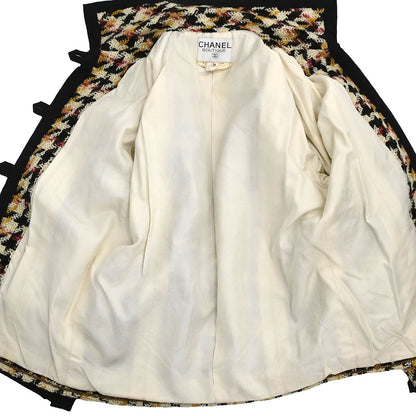 Chanel Setup Suit Jacket Skirt Tweed White #34