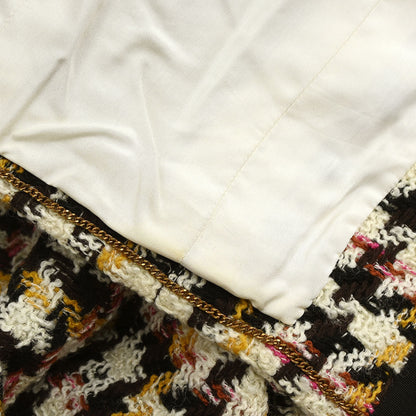 Chanel Setup Suit Jacket Skirt Tweed White #34