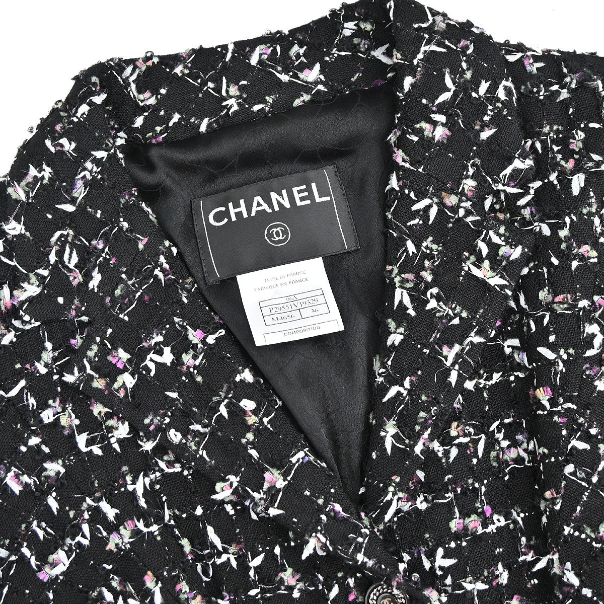 Chanel 2006 Single Breasted Tweed Jacket Black #36