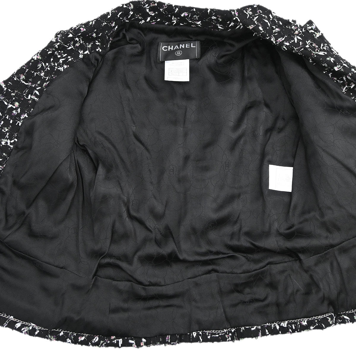 Chanel 2006 Single Breasted Tweed Jacket Black #36