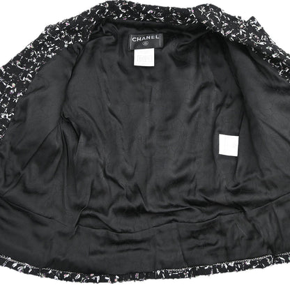 Chanel 2006 Single Breasted Tweed Jacket Black #36
