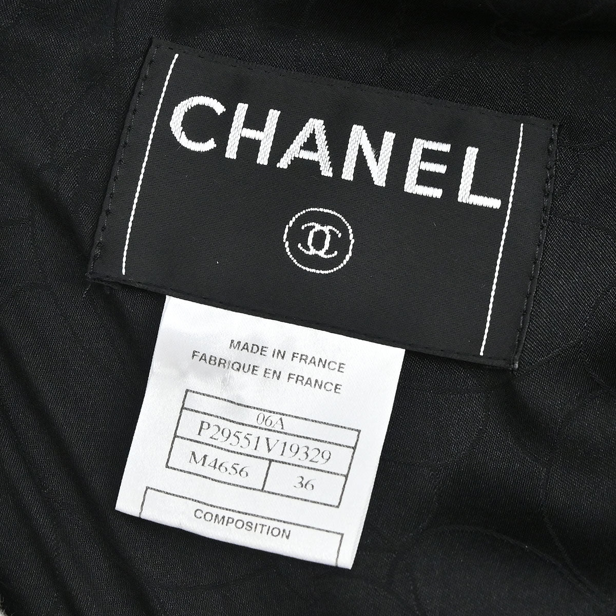 Chanel 2006 Single Breasted Tweed Jacket Black #36