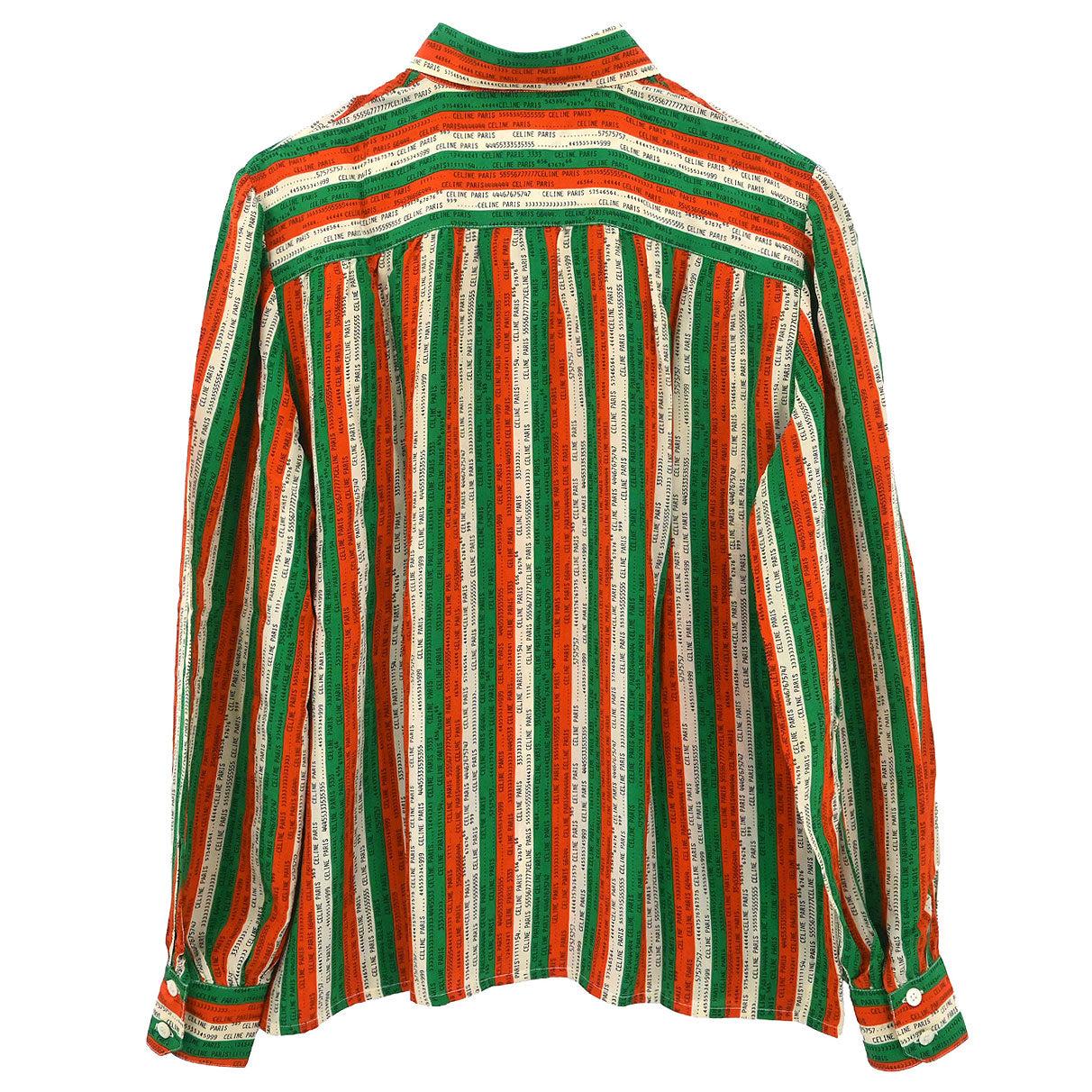 Celine Blouse Shirt Orange Green #40