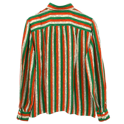 Celine Blouse Shirt Orange Green #40