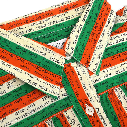 Celine Blouse Shirt Orange Green #40