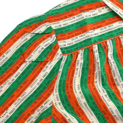 Celine Blouse Shirt Orange Green #40