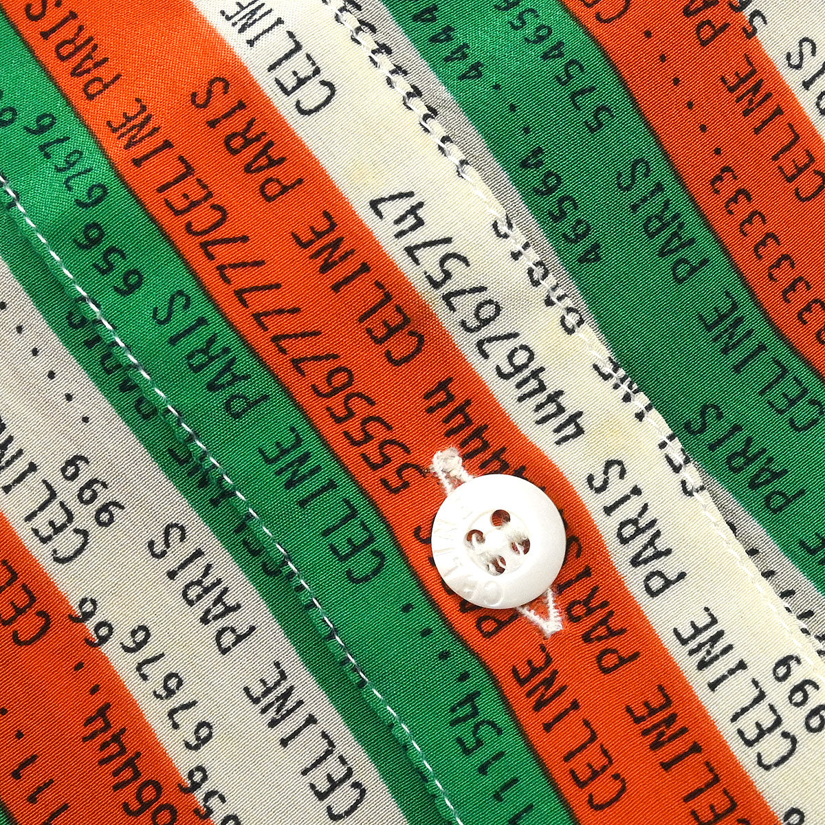 Celine Blouse Shirt Orange Green #40