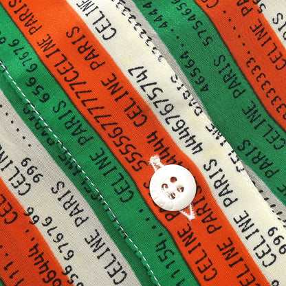 Celine Blouse Shirt Orange Green #40