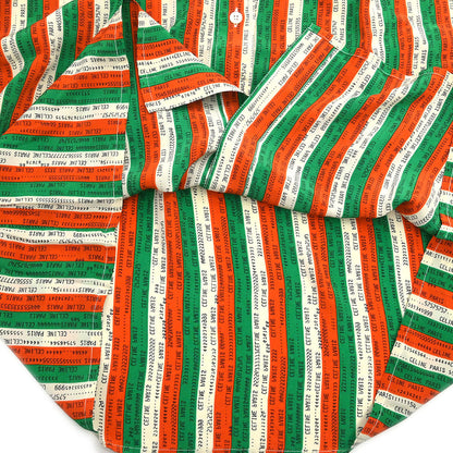 Celine Blouse Shirt Orange Green #40