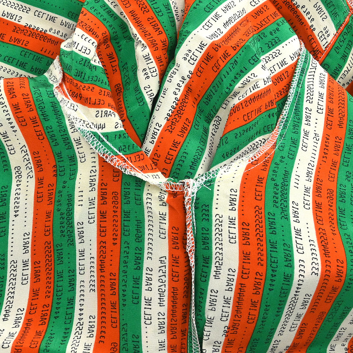 Celine Blouse Shirt Orange Green #40