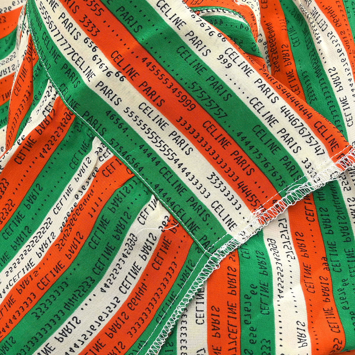 Celine Blouse Shirt Orange Green #40