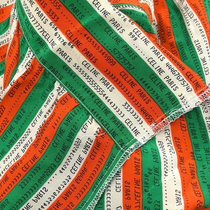 Celine Blouse Shirt Orange Green #40