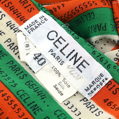 Celine Blouse Shirt Orange Green #40