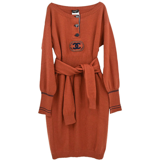 chanel orange plain vintage cotton dress Chanel Paris / Cuba Runway Tweed Dress at 1stDibs