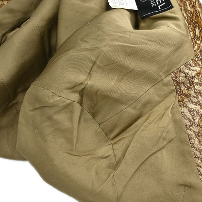 Chanel 1996 Set Tweed Jacket Sleeveless Top Brown Gold #44