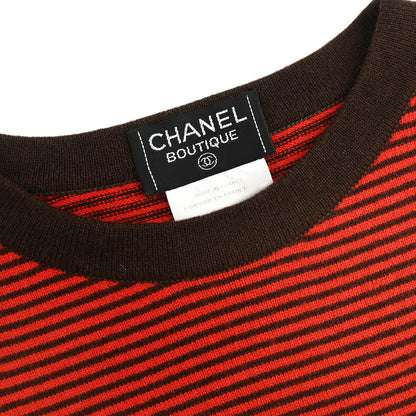 Chanel 1997 3 Setup Suit Cardigan Top Skirt Brown #40