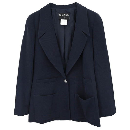 Chanel 1999 Single Breasted Jacket Navy #38