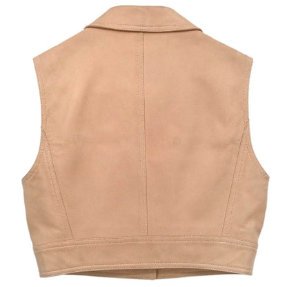 Chanel 1995 Sleeveless Single Breasted Jacket Light Pink #38
