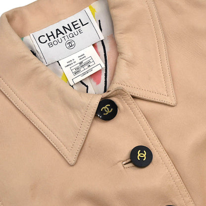 Chanel 1995 Sleeveless Single Breasted Jacket Light Pink #38