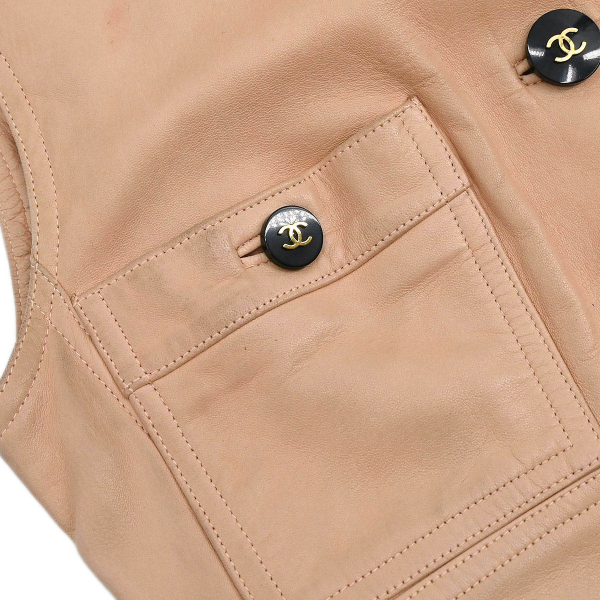 Chanel 1995 Sleeveless Single Breasted Jacket Light Pink #38