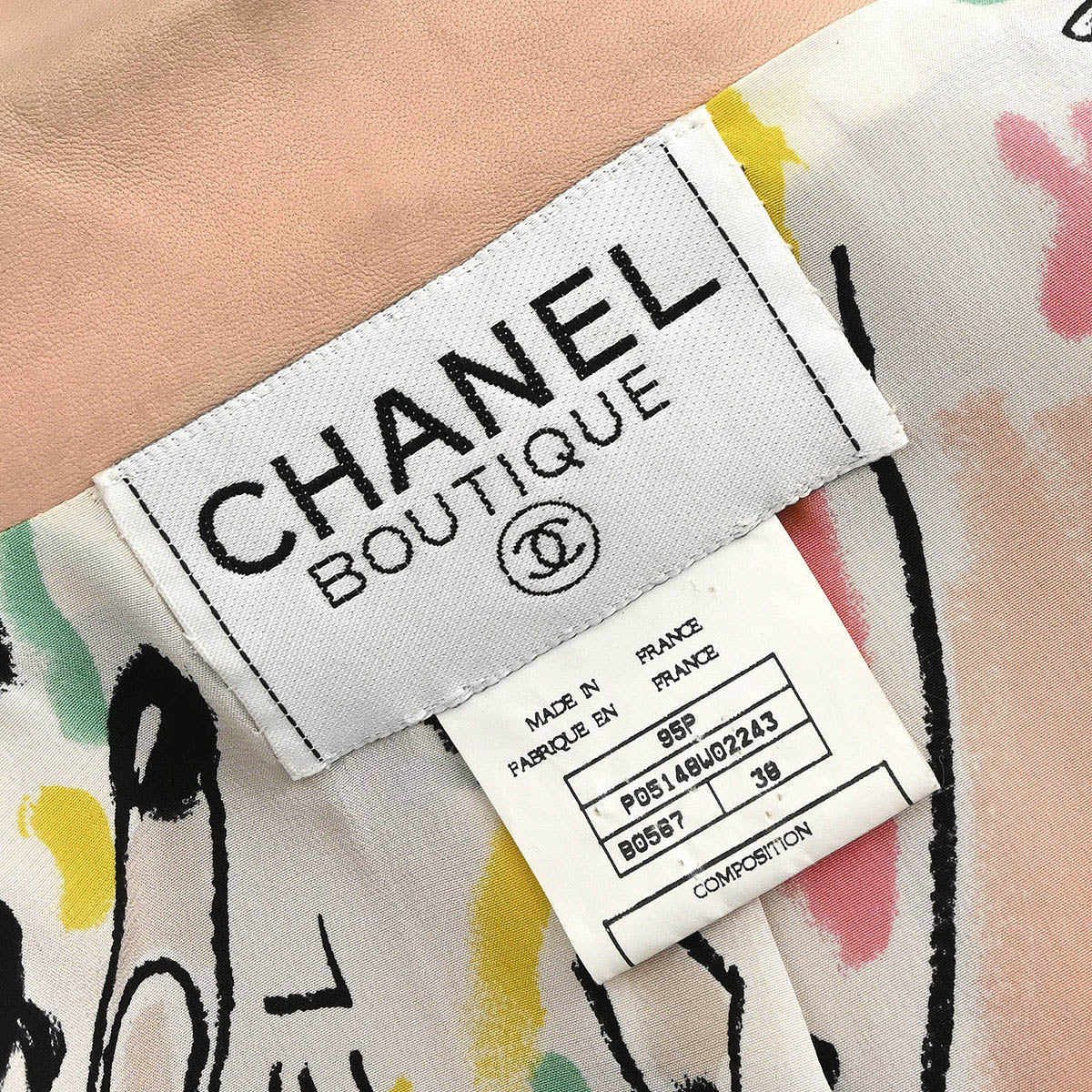 Chanel 1995 Sleeveless Single Breasted Jacket Light Pink #38
