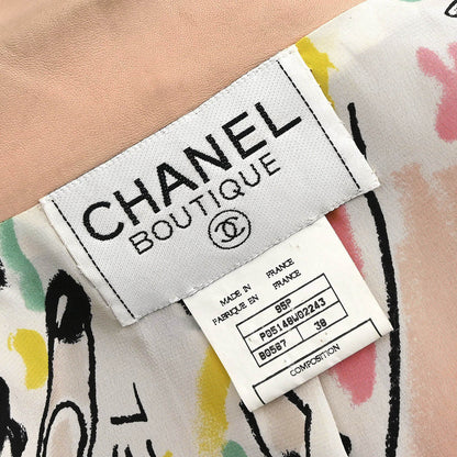 Chanel 1995 Sleeveless Single Breasted Jacket Light Pink #38