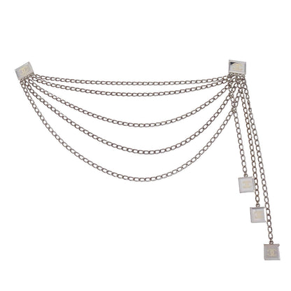 Chanel Silver Chain Charm Clip Brooch 03C