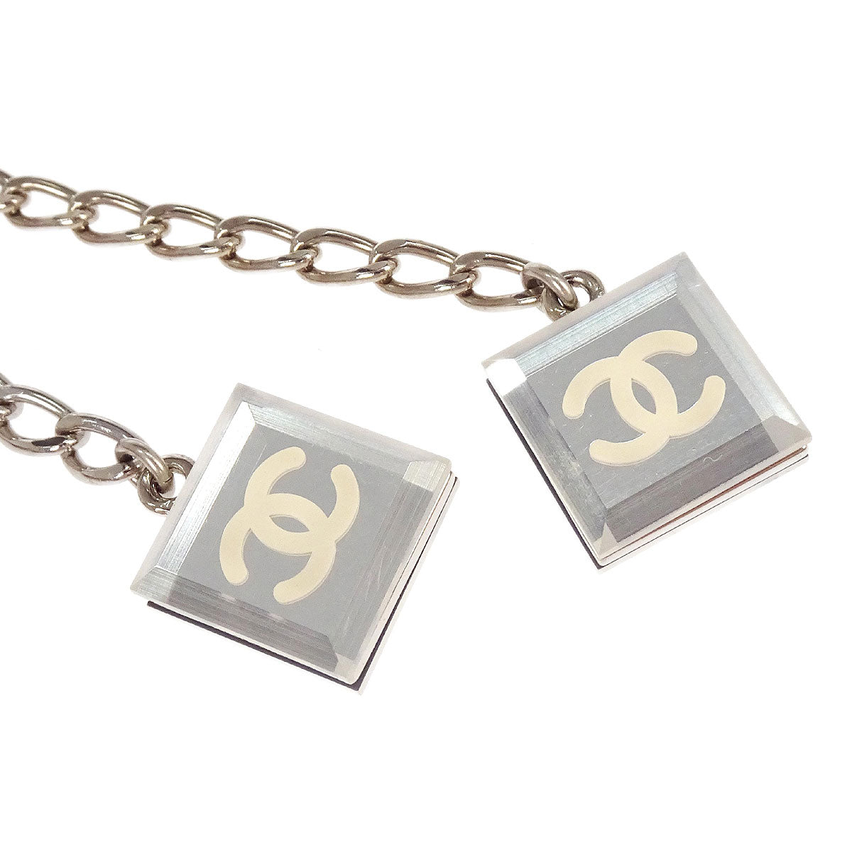 Chanel Silver Chain Charm Clip Brooch 03C