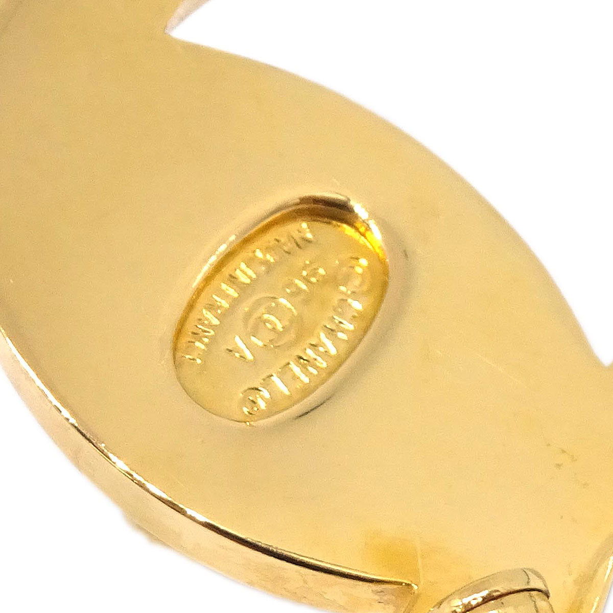 Chanel CC Turnlock Rhinestone Charm Brooch Pin Gold 96A